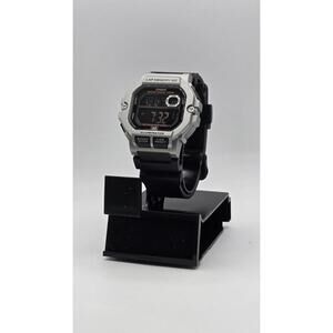 Casio Men’s Black and Silver Digital Sport Watch with Grey Dial WS1400H-1BV